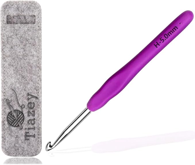5mm Crochet Hook, Ergonomic Arthritic Crochet Hook,Smooth Extra Long  Crochet Needles,Ergonomic Handle, Beginner Crochet Hooks (5 mm)