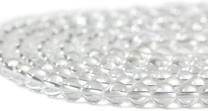 cheavian 60pcs 6mm natural clear white crystal quartz round loose beads crystal energy stone for jewelry making 1 strand 15"