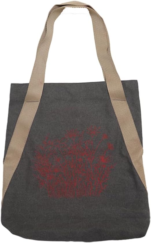 VWV-Whizzing Embroidery Canvas Tote Bag DIY Kit for Beginners, Complete with Pattern, Hoops, Color Threads, Tools & Detailed Instructions for Adults (15X16.5(in) Grey)