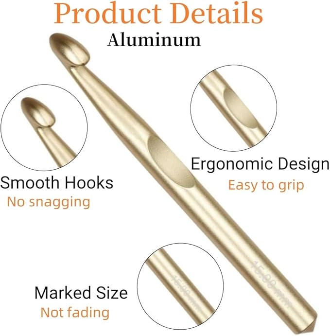 Large Crochet Hooks,15mm 12mm 10mm 9mm 8mm 7mm 6.5mm Crochet Hook,Large Crochet Hooks for Chunky Yarn
