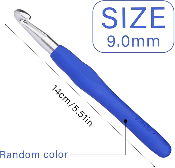 9 mm Crochet Hook, Ergonomic Handle for Arthritic Hands, Extra Long  Knitting Needles for Beginners and Crocheting Yarn (9 mm)