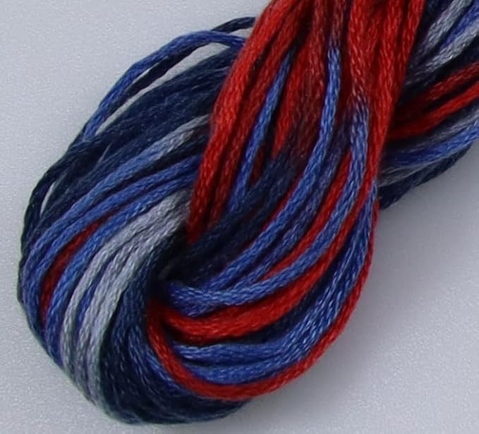 KCS Big skeins of 25 Meters Size 25 Color Variegated Cross Stitch Stranded Threads,6 skeins,4512