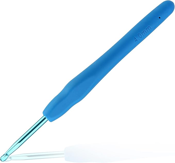 4mm Beginners Crochet Hook, Ergonomic Handle Crochet Hooks for Arthritic Hands, Comfortable Smooth Knitting Needles for Handmade DIY, Random Color