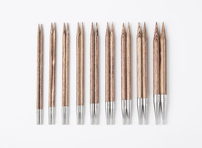 Knit Picks Resilience Premium Wood Interchangeable Knitting Needle Set with Case and Stitch Markers (Moonstone Resilience)