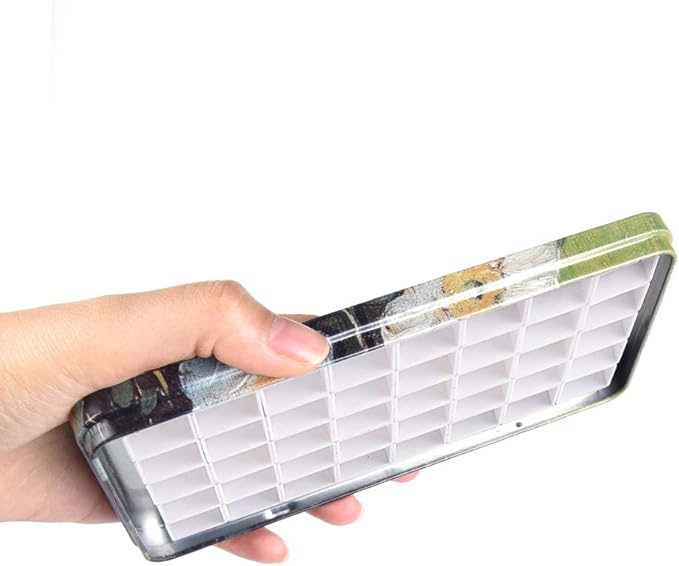 40Pcs Empty Half Pans with Magnetic Stripe Watercolor Paint Travel Tin Palette Case, Artist Paints Half Pan Kits for DIY Watercolor Oils or Acrylics Painting Art Drawing Wild Rose
