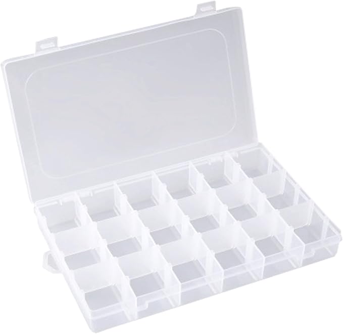 Embroidery Floss Organizer Cross Stitch Thread Storage Box Tools with 120 Pieces Floss Bobbins, Bobbin Winder, Scissor and Colour Stickers,Removable 18 Compartments Big Size Case