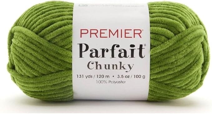 Premier Yarns Parfait Chunky Chenille 3.5 Oz 6 Super Bulky Weight 3 Pack Bundle with Bella's Stitch Place Holders (Goblin)