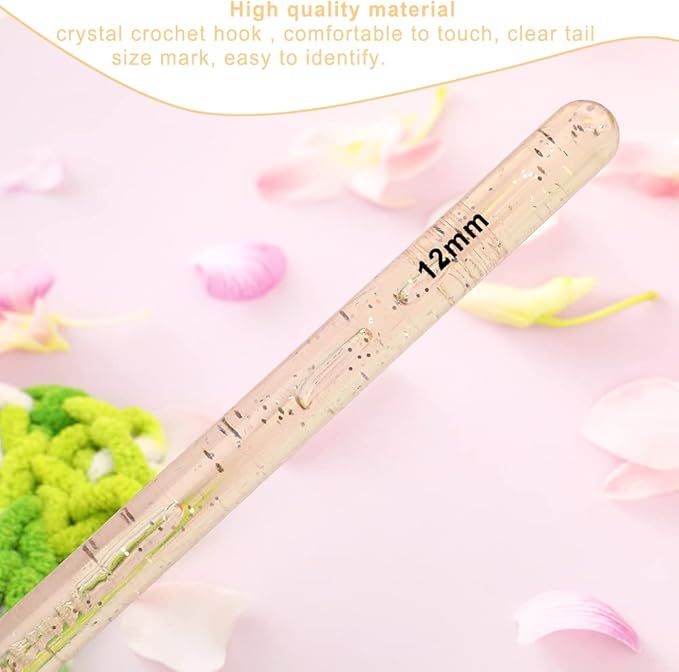12 mm Crochet Hook, Large Crochet Hooks for Chunky Yarn Ergonomic Knitting Needles Crochet Needle for Beginners and Handmade DIY Knitting Crochet (12 mm)