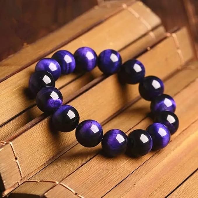 bymitel 210pcs crystal beads stone gemstone round energy healing loose beads with stretch cord for jewelry making bracelets anklets (purple tiger's eye, 6mm 210pcs)
