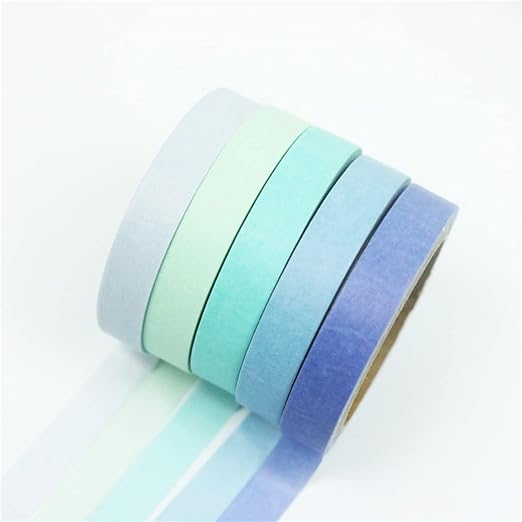 Washi Tape Set 20 Rolls - 7.5 mm Rainbow Colors Thin Decorative Tape for Bullet Journal, Planner, DIY Arts Crafts, Scrapbooking, Holiday Decoration