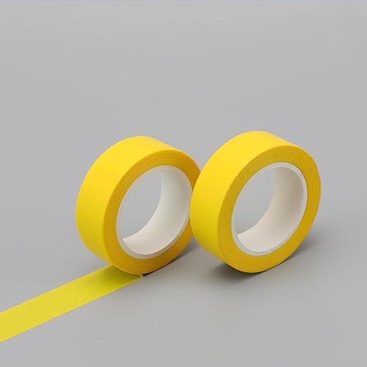 NatSumeBasics 3 Yellow Washi Tapes Plain Decorative Masking Tape, 32 Feet Self-Adhesive Tapes for Packaging Decor Journals Scrapbooks Planners DIY Crafts Gift (Yellow)