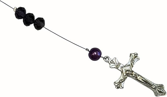 Linpeng Rosary Making Kit, Purple Catholic Prayer Necklace Supplies, DIY Jewelry Supplies, Gift for Beader, 1 Pack