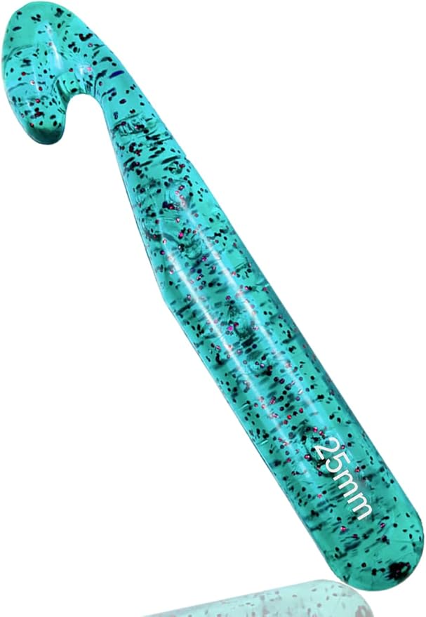 Weabetfu 25mm Large Crochet Hook,Huge Crochet Hooks for Chunky Yarn,Ergonomic Knitting Giant Crochet Needles,Big Crochet Hooks for Knitting Yarn Carpet Scarf Wool Roving, Green