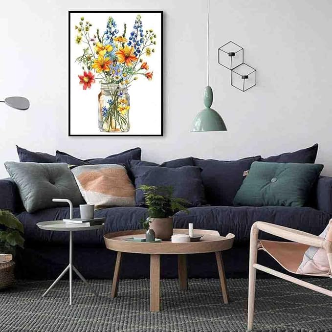 dyaiangmu stamping cross stitch kit,flower cross stitch kit for adult beginners, full line diy cross stitch stitching kit for home decor cross stitch patterns 15.7x11.8 inches