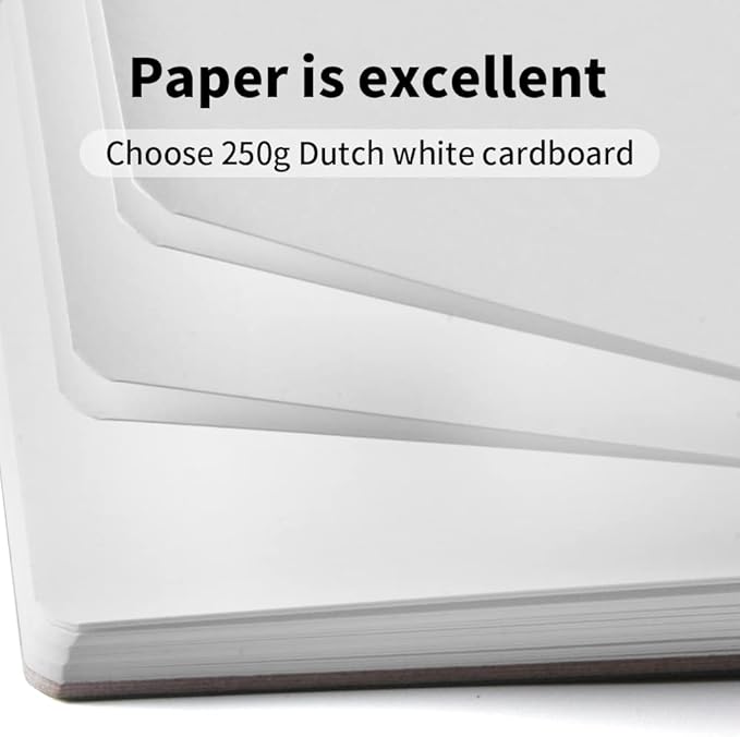Mifuner Purple Hardcover Sketchbook Square Hardbound Sketch Journal 4.7 x 4.7 Inch 42 Sheets Art Book 250GSM Ultra Smooth Paper Ideal for Pencils,Water Color Pen,Marker Pen