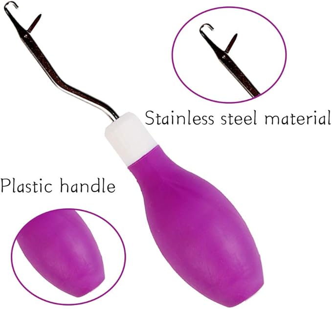 2-Piece Latch Hook Set - Crochet Hooks for Dreadlocks & Carpet Making, Bent Latch Hook Included
