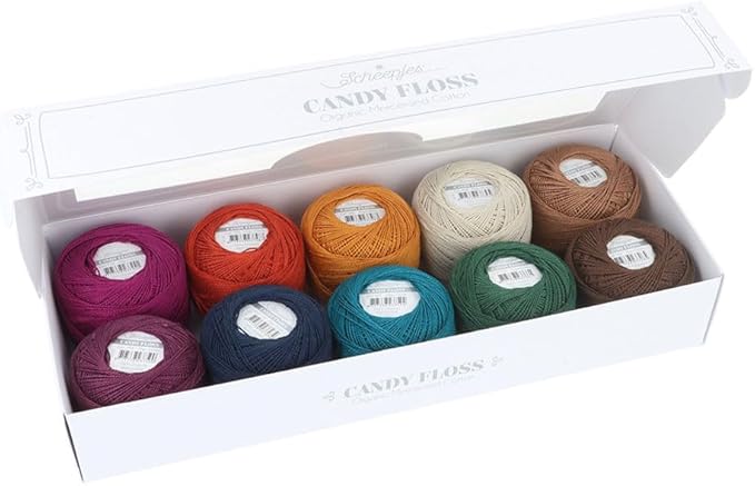 Scheepjes Candy Floss Color Pack, 10 x 20 g (0.71 oz Each) Autumn Spice - Mercerized Cotton for Crochet and Knitting