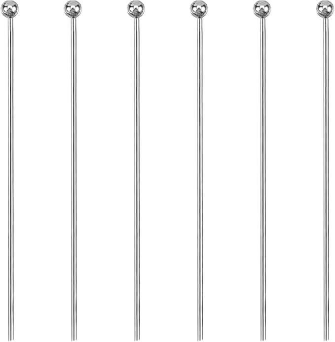 Mandala Crafts 2 Inch Stainless Steel Ball Head Pins for Jewelry Making Earring Making Supplies - 200 Jewelry Findings for Making Earrings DIY Bracelets Rosary Charms