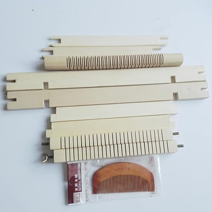 RRigo Weaving Loom Kit, 15.7" H x 11.8" W Wooden Tapestry Looms, Large Weaving Frame to Handcraft for Beginners, Came Pre-Warped for Quick Start
