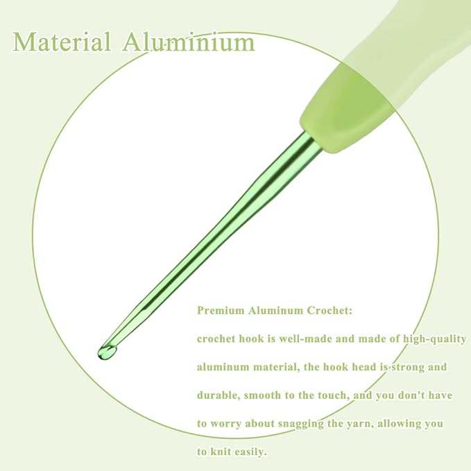 2mm Ergonomic Crochet Hook, Crochet Needles for Crocheting, Smooth Knitting Needles for Handmade DIY, Great Present for Women with Arthritic Hands, Random Color