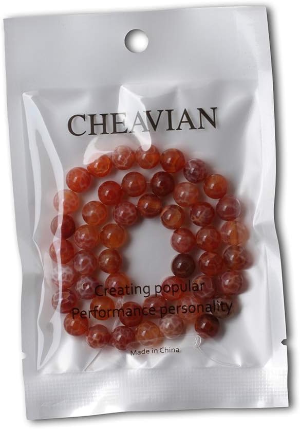 45PCS 8mm Natural Red Dragon Vein Agate Round Loose Beads for Jewelry Making 1 Strand 15 inch