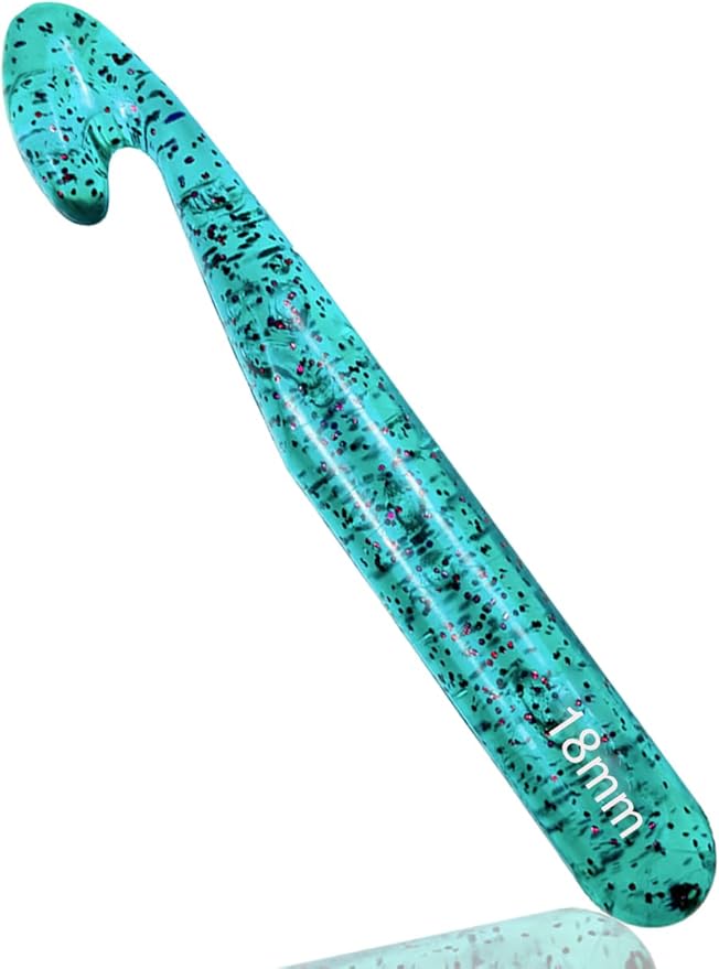Weabetfu 18mm Large Crochet Hook,Huge Crochet Hooks for Chunky Yarn,Ergonomic Knitting Giant Crochet Needles,Big Crochet Hooks for Knitting Yarn Carpet Scarf Wool Roving, Green