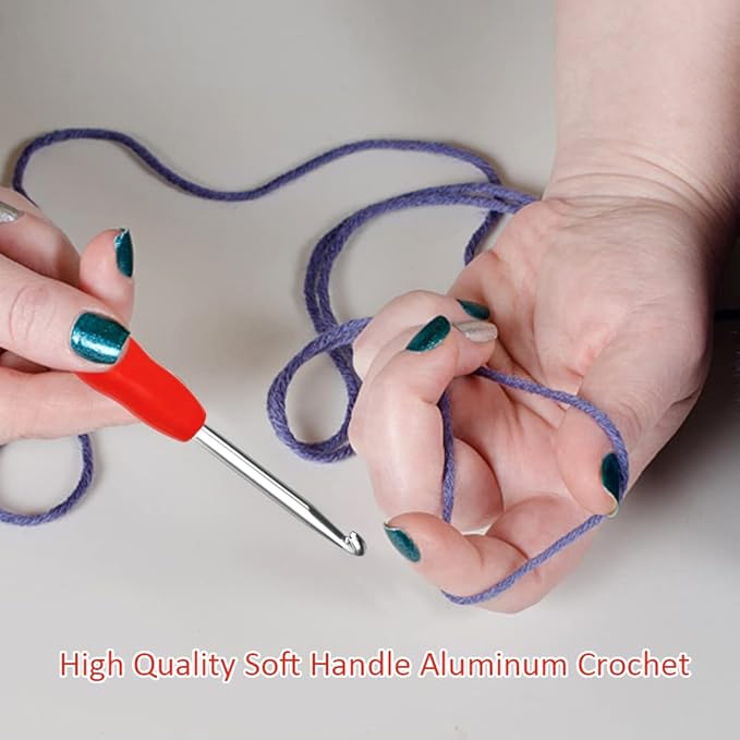 Crochet Hook, 4.5 mm Ergonomic Crochet Hook, Crochet Needles for Arthritic Hands, Knitting Needles with Soft Handle Beginners and Experienced Hobbyists (4.5 mm)