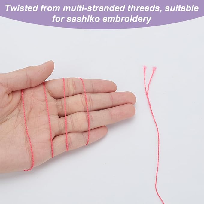 FREEBLOSS 4 Pcs Sashiko Thread Sashiko Skein 4 * 100 M Pure Cotton Embroidery Thread Japanese Sewing Threads Quilting & Embroidery Sewing Kit Supplies 4 Red Theme Colors