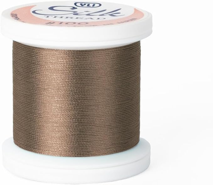 YLI Threads Silk Thread – 100 wt Fine Japanese Silk for Appliqué, EPP, and Quilting - Light Taupe