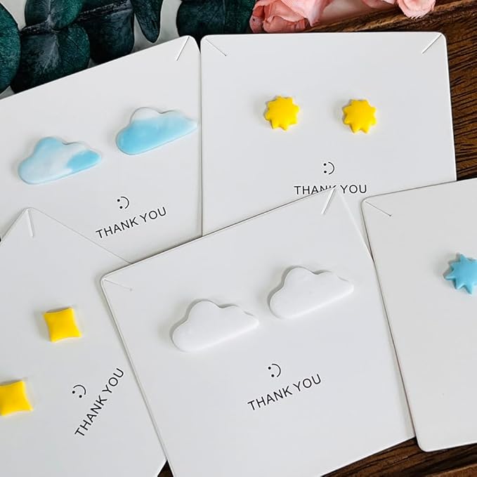 Xaekicr 6 PCS Sky Theme Polymer Clay Cutters Set – Cloud Moon Star Shapes Clay Cutters for Polymer Clay Molds, Jewelry DIY Clay Tools