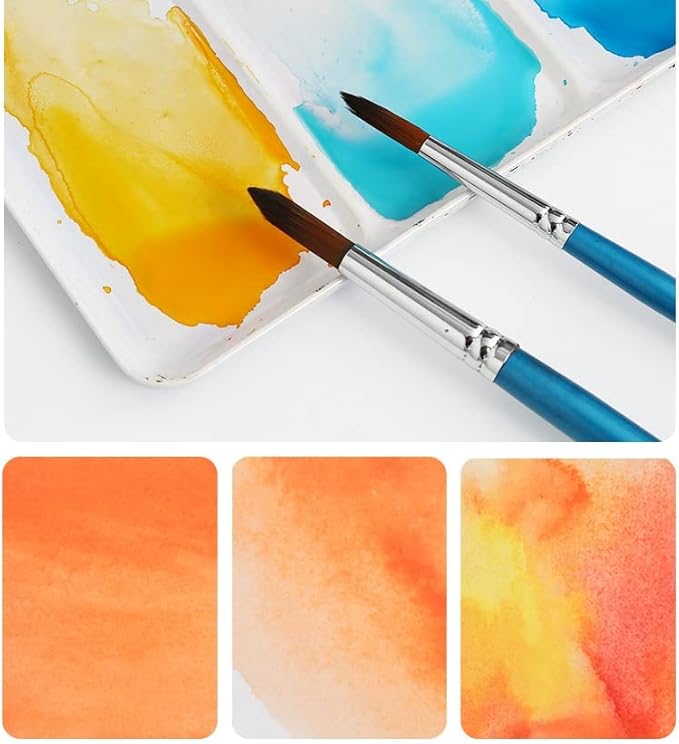 36 Colors Solid Watercolor Paint Set with Refillable Water Brush, Artist-Grade Half Pans in Tin Box - Professional Watercolor Kit for Artists, Adults, Beginners and Painting lovers