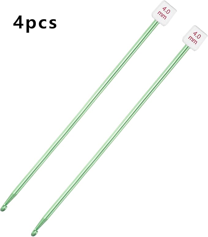 HEALEAYAR 4mm Tunisian Crochet Hooks Bulk, 27cm Extra Long Crochet Needles Aluminum Afghan Knitting Needles Tools for Beginners and Skills Class, Pack of 4