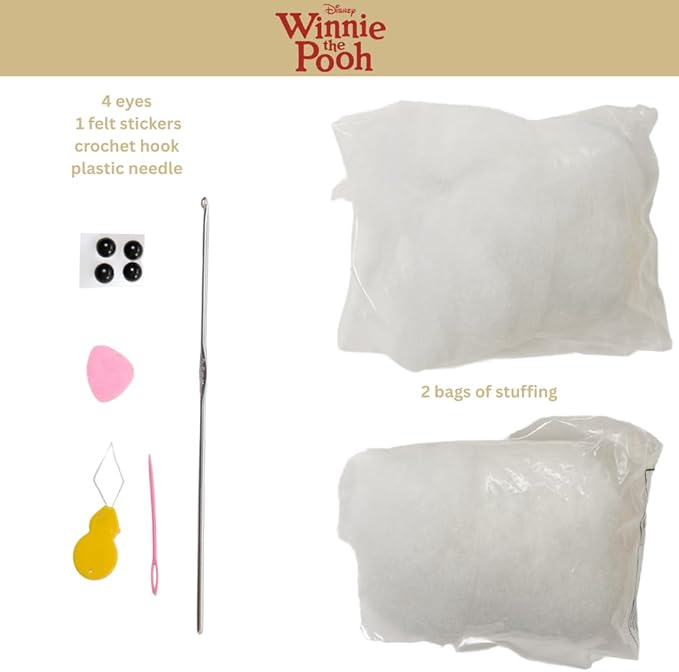 Innovative Designs Disney Winnie The Pooh Crochet Kit for Beginners, DIY Crochet Kits for Adults, Teens, Kids, Instruction Manual – Pooh and Piglet