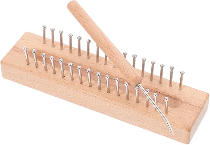 COHEALI Wooden Loom Kit - Solid Beech Knitting Loom with Crochet Hook for Chunky Blanket & Scarf Manual Knitting - Telar Rectangular para Tejer