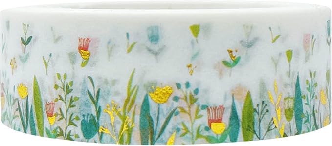 allydrew Gold and Silver Foil Washi Masking Tape, 15mm x 10M, Petite Floral
