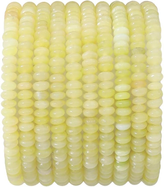 beadia natural lemon jade disk stone beads 4x2mm 160pcs rondelle loose semi gemstone beads for jewelry making design
