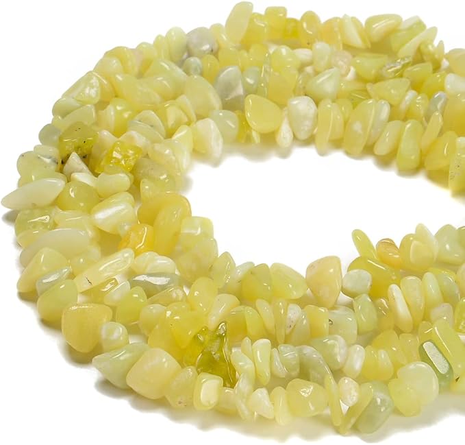 7-8mm Natural Lemon Jade Gemstone Chips Beads Healing Crystals Waist Bracelets Necklace Kit Irregular Stone DIY Crafts Design Jewelry Making