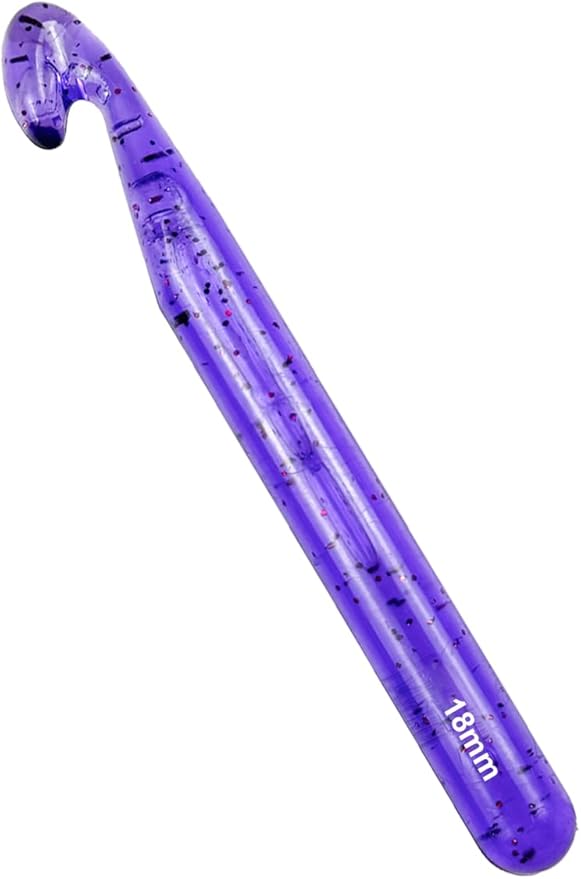 Weabetfu 18mm Large Crochet Hook,Huge Crochet Hooks for Chunky Yarn,Ergonomic Knitting Giant Crochet Hooks,Big Crochet Hooks for Knitting Yarn Carpet Scarf Wool Roving, Purple