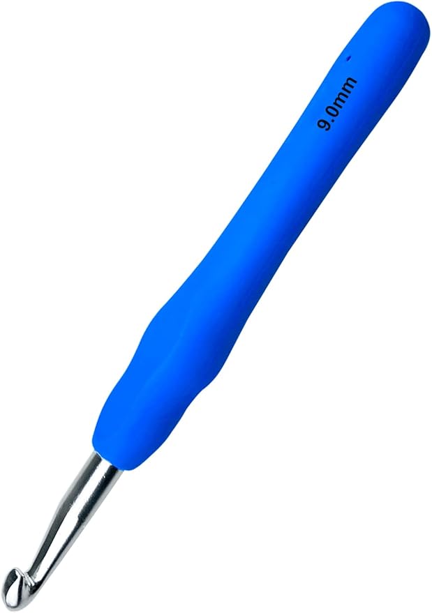 Hobekoee Size M/9mm Crochet Hook Ergonomic Handle for Arthritic Hands Soft & Smooth Knitting Needles for Beginners and Crocheting Yarn