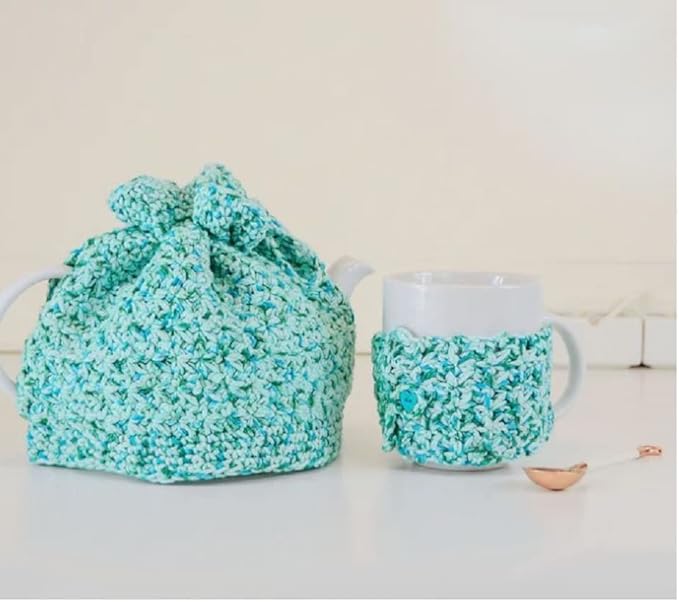 Premier Home Cotton Yarn 6-Pack Bundle with Bella's Crafts Stitch Markers (Speckle Asst #103)