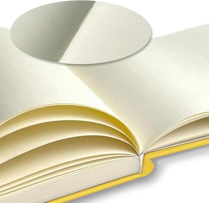 Mifuner Small Square 5x5 80gsm Mini Notebooks Blank Pages Sketchbooks Travel Journal Pocket Hardcover Paint Writing Notebook Blank Diary Memo Planner Sketchbook PU Leather Cover.Yellow
