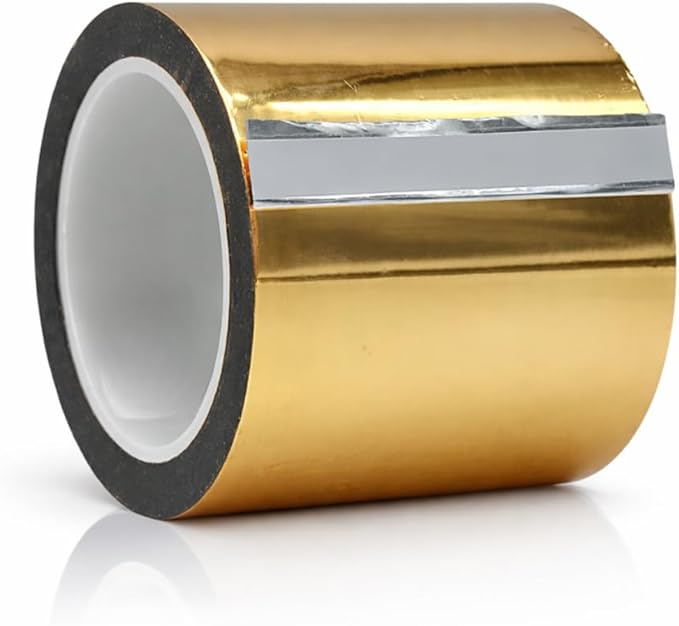 WOD MPFT2 Gold Metalized Polyester Mylar Film Tape with Acrylic Adhesive, 4 inch x 72 yds. Vibrant Mirror Gold Tape, Decor Tape for Detailing Accent Wall, Graphic Arts, Car and Boat Trim