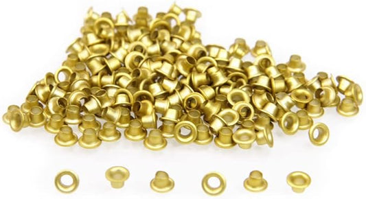 FoRapid 3mm/1/8 Aluminum Quicklet Eyelets-Scrapbooking/Birthday Wedding Baby Greeting Holiday Card/Paper Craft/Luggage Cruise Tag/DIY Album/Clothing etc-200 PCS (Gold)