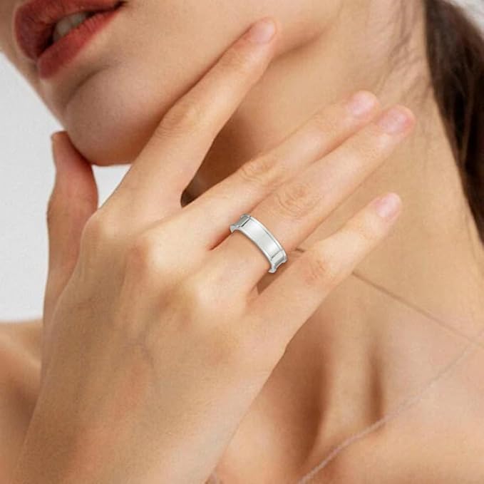 SUNNYCLUE 1 Box 6 Sizes 18Pcs Silver Inlay Rings Stainless Steel Rings Blank Kits Metal Round Empty Grooved Size 7-12 Finger Findings for Jewelry Making Crafts Necklace DIY Supplies Women Men Adults
