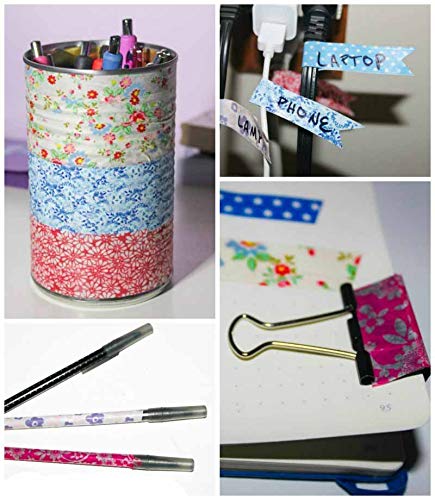 CooBigo Washi Tape Set, 12 Rolls 4 Size Decorative Masking Washi Tapes for Craft, Scrapbook, DIY, Planners, Gift Wrapping (Geometric Pattern)