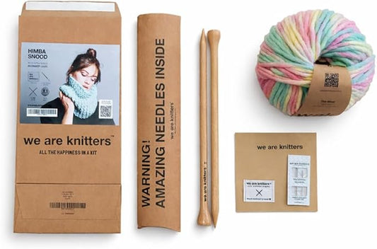 We Are Knitters Himba Snood Kit | Beginner Crochet Gift Kit | Easy Flat Knit Snood for Winter | Relaxing DIY Handmade Gift Set
