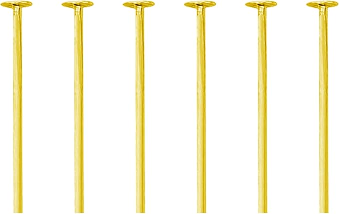 Mandala Crafts 1 Inch Gold Flat Head Pins for Jewelry Making Earring Making Supplies – 500 PCs Jewelry Findings for Making Earring DIY Bracelets Rosary Charms