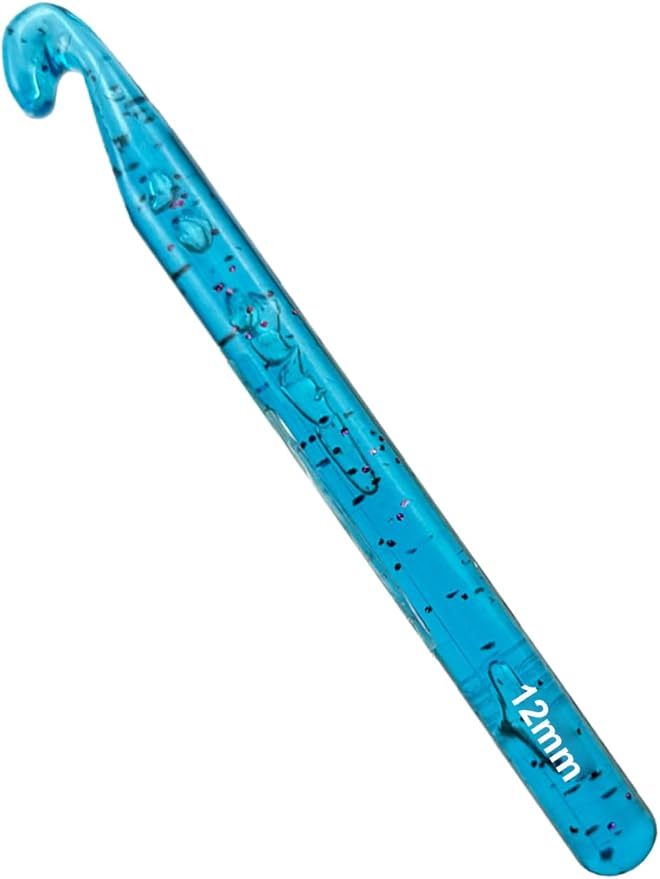 Weabetfu 12mm Large Crochet Hook,Huge Crochet Hooks for Chunky Yarn,Ergonomic Knitting Giant Crochet Hooks,Big Crochet Hooks for Knitting Yarn Carpet Scarf Wool Roving, Blue
