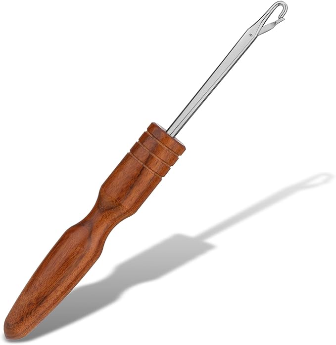 Giwrmu Latch Hook Tool, Wooden Latch Hooks, Latch Hook Crochet Needle for Crochet Rug, Micro Braids, Hair Extension, Carpet Crafts