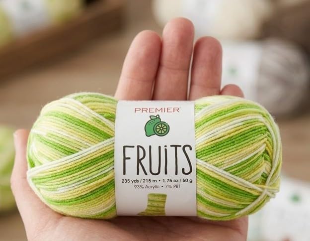 Premier Yarns Fruits, Acrylic Sock Yarn, 2-Pack Bundled with Bella's Crafts Stitch Markers (Lime)
